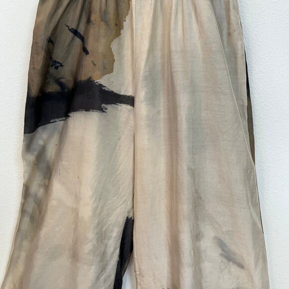 Calyx Abstract‎ Beige Black Patchwork Anthropologie Jumpsuit // Size Small - Picture 5 of 5